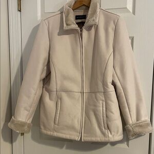 Braetan faux shearling suede fur-lined jacket. Nicely designed. Size L.